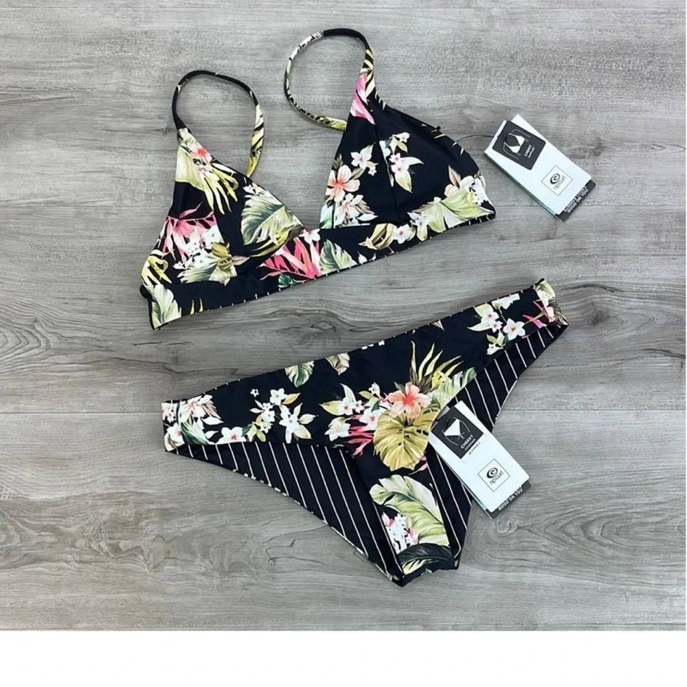 ☀️RIP CURL☀️ ON THE COAST TRI ON THE COAST REVERSIBLE CHEEKY BIKINI SET